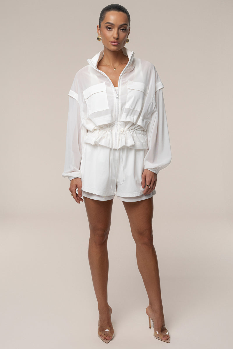 Ivory Velocity Nylon Shorts