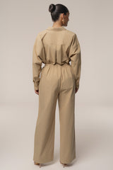 Beige Leon Poplin Pant