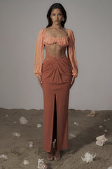 Terra Cotta Dreamland Linen Skirt