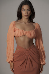 Terra Cotta Dreamland Linen Skirt