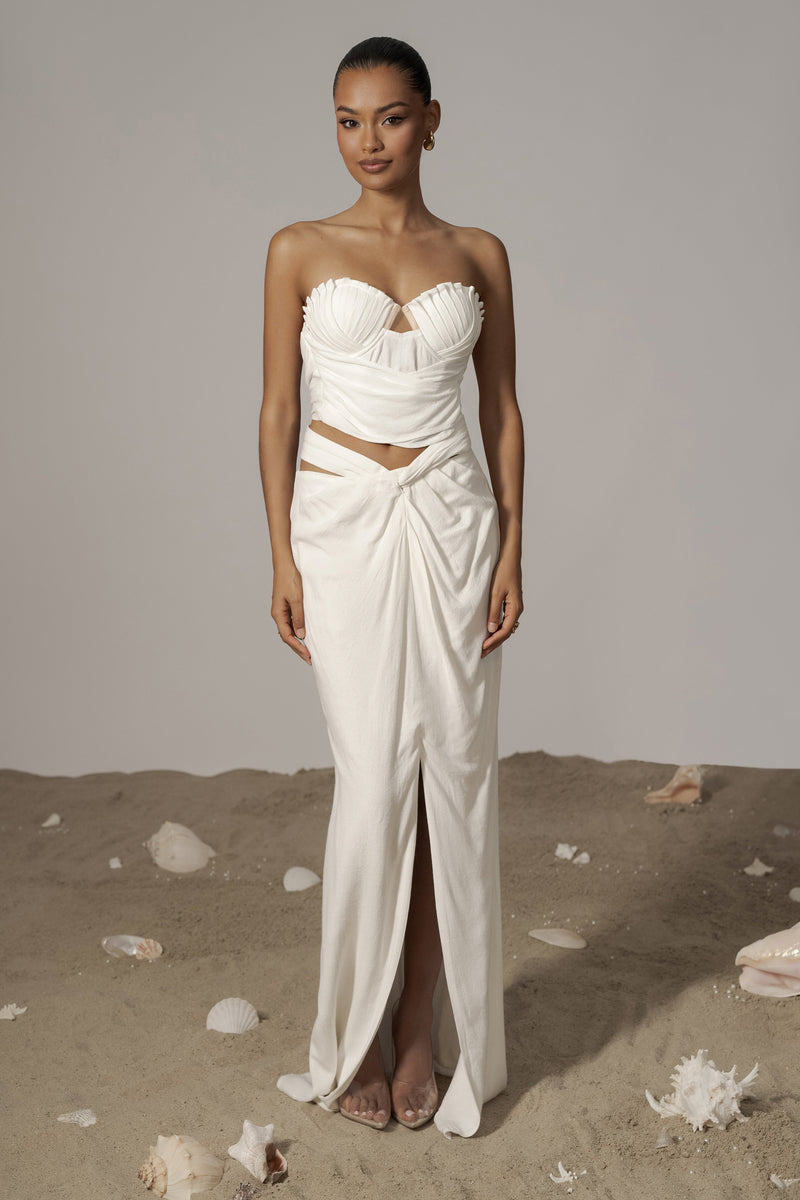 Ivory Dreamland Linen Skirt