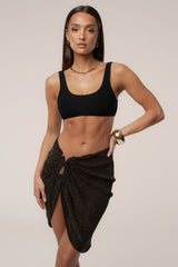Black Dreamscape Lurex Knit Mini Skirt