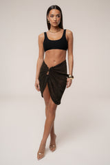 Black Dreamscape Lurex Knit Mini Skirt