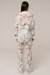 Ivory Organza Floral Pant