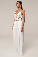 White Summer Ease Wide Leg Pants