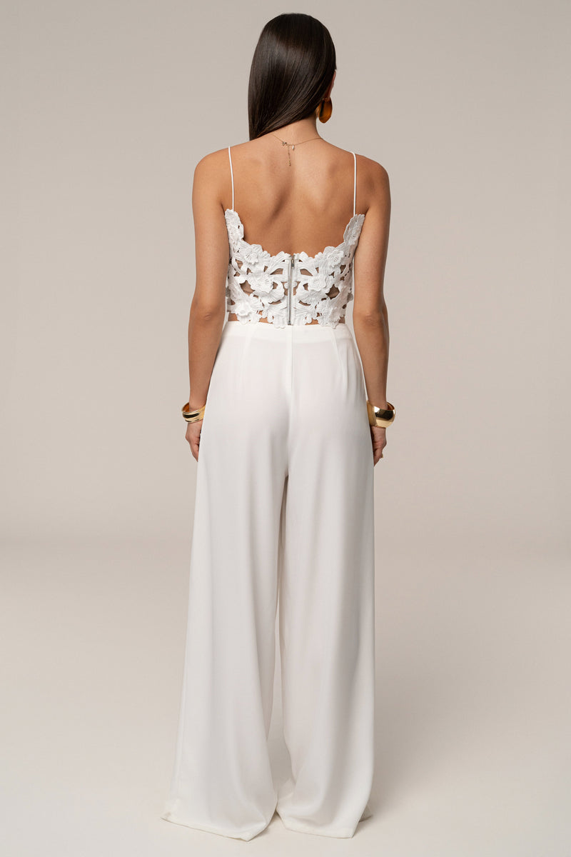 White Summer Ease Wide Leg Pants