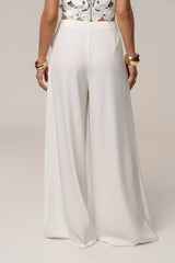 White Summer Ease Wide Leg Pants