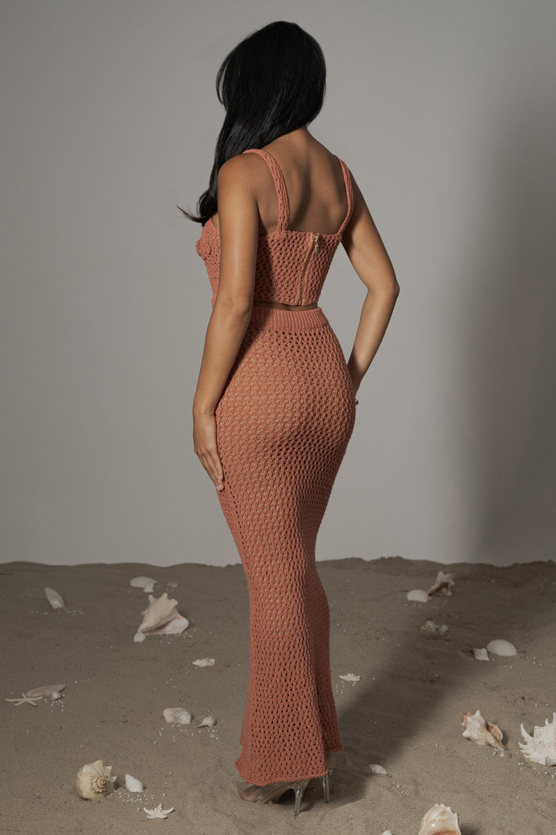 Terra Cotta Sea Depths Maxi Skirt