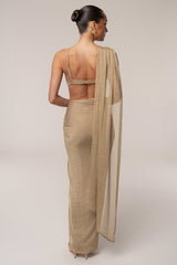 Gold Noelia Metallic Slit Skirt