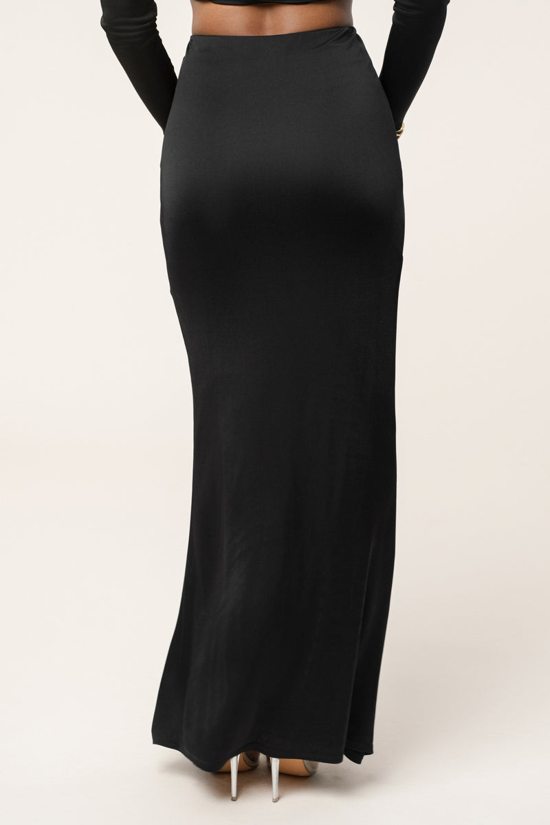 Black Ultra High Waist Maxi Skirt