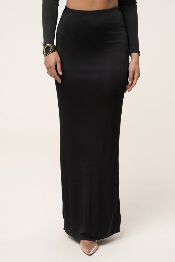 Black Ultra High Waist Maxi Skirt