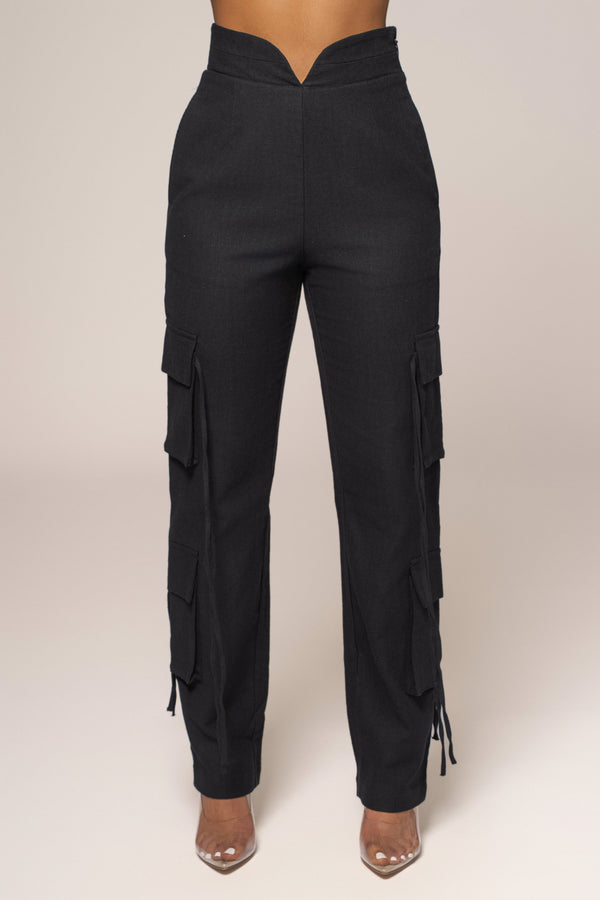 Black Better Half Linen Utility Pants