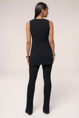 Black Lanah Knit Flare Pants