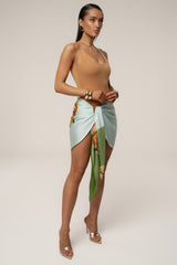 Green Tropical Print Golden Shores Wrap Sarong
