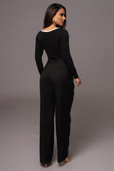 Black Asymmetrical Draped Trousers