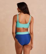 The Perfect Wrap Bikini Top - Aqua & Lapis