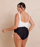 The Long Torso Perfect Wrap One Piece - Sea Urchin & White Sand