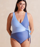 The Perfect Wrap One-Piece - Sky & Blue Mountain