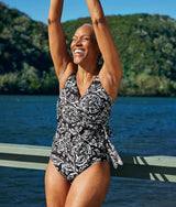 The High Leg High Rise Bottom - Batik in Sea Urchin & White Sand