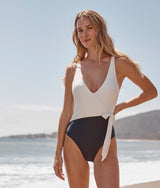 The Perfect Wrap One-Piece - Sea Urchin & White Sand