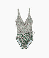 The Long Torso Perfect Wrap One Piece - Twilight Floral in Olive