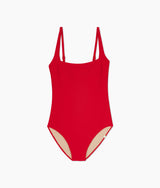 The RippleRib Square Neck One-Piece - Lava