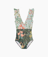 The Long Torso Ruffle Backflip - Bower in Seaglass & Watermelon