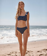 The Ruffle Seaway Square Neck Bikini Top - Deep Sea