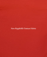The RippleRib Mid Rise Bikini Bottom - Lava