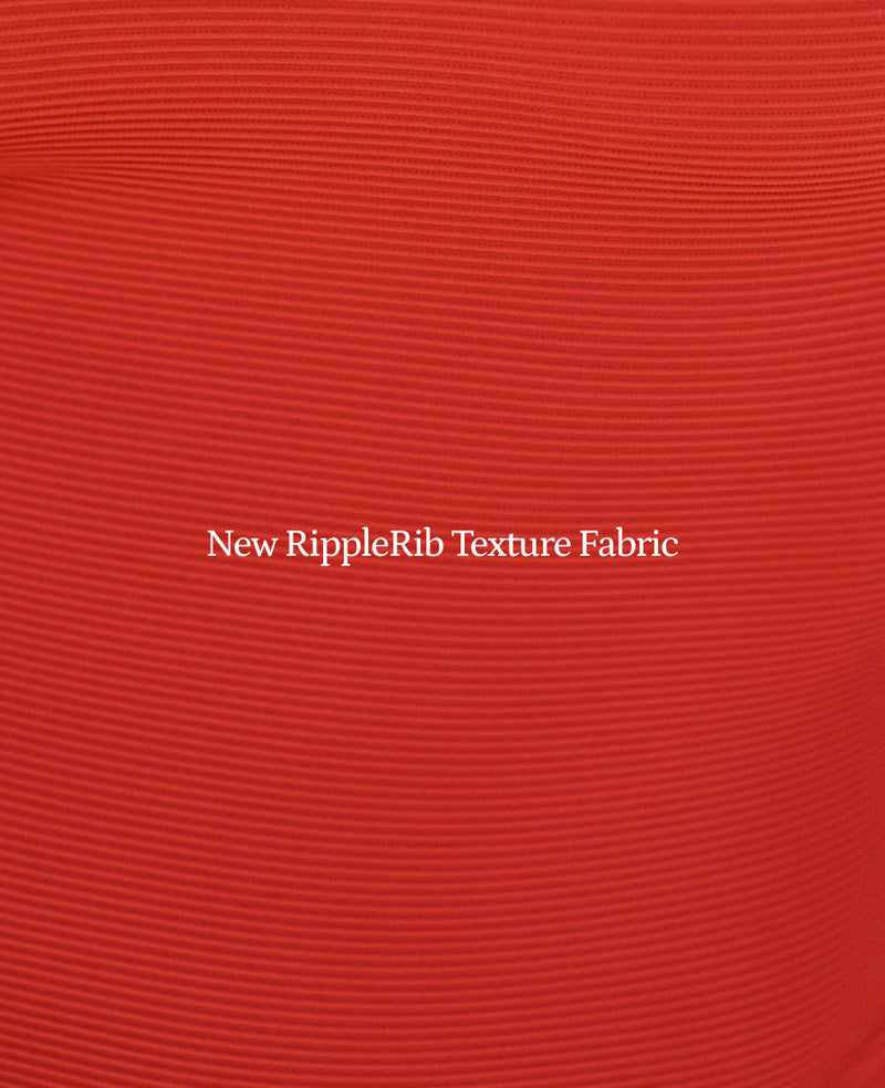 The RippleRib Mid Rise Bikini Bottom - Lava
