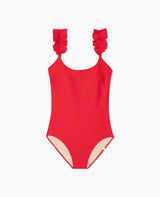The RippleRib Ruffle One-Piece - Lava