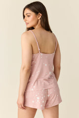 Whitney Summer Jersey PJ Set in Blush Stars
