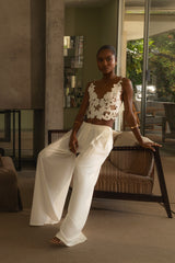 White Summer Ease Wide Leg Pants
