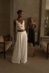 White Summer Ease Wide Leg Pants