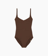 The Long Torso Seascape Sweetheart One Piece - Mocha