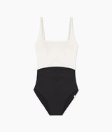 The Canal Cutout One-Piece - Sea Urchin & White Sand