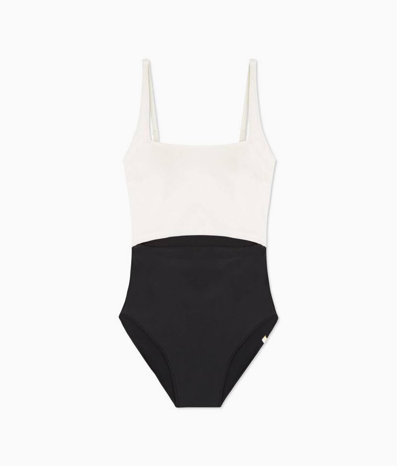 The Canal Cutout One-Piece - Sea Urchin & White Sand