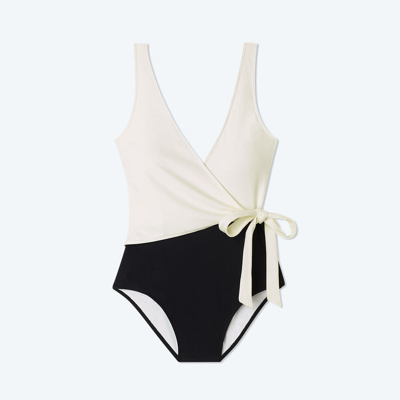 The Long Torso Perfect Wrap One Piece - Sea Urchin & White Sand