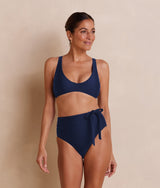 The Tide Scoop Neck Bikini Top - Deep Sea