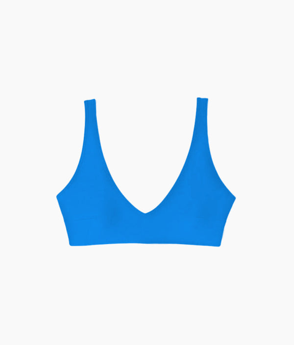 The Tide Scoop Neck Bikini Top - Azure