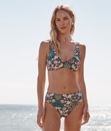 The Tide Scoop Neck Bikini Top - Hyacinth in Sunburst & Teal
