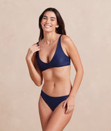 The Tide Scoop Neck Bikini Top - Deep Sea