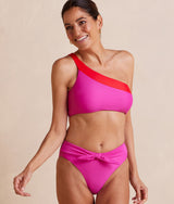 The Tie Belt High Leg Mid Rise Bottom - Hibiscus