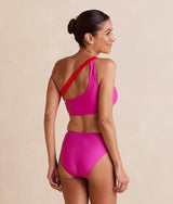 The Tie Belt High Leg Mid Rise Bottom - Hibiscus