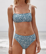 The Tie Oasis Bikini Top - Meadow Floral in Mist