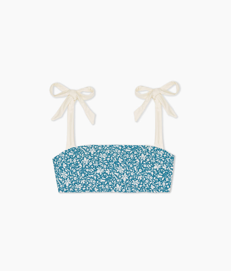 The Tie Oasis Bikini Top - Meadow Floral in Mist