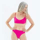 The Voyager Bikini Top - Hibiscus & Lava